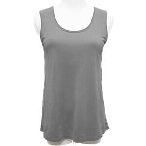 Eileen Fisher Grey Knit Stretchy 100% Crepe Silk Tank Size XS